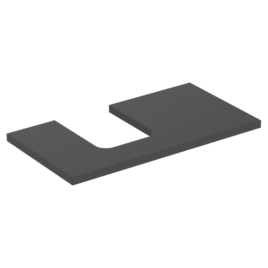 Plaque de recouvrement ONE
90,0 x 3,0 x 47,0 cm
pour lavabo à poser, forme de
coupelle, découpe à gauche