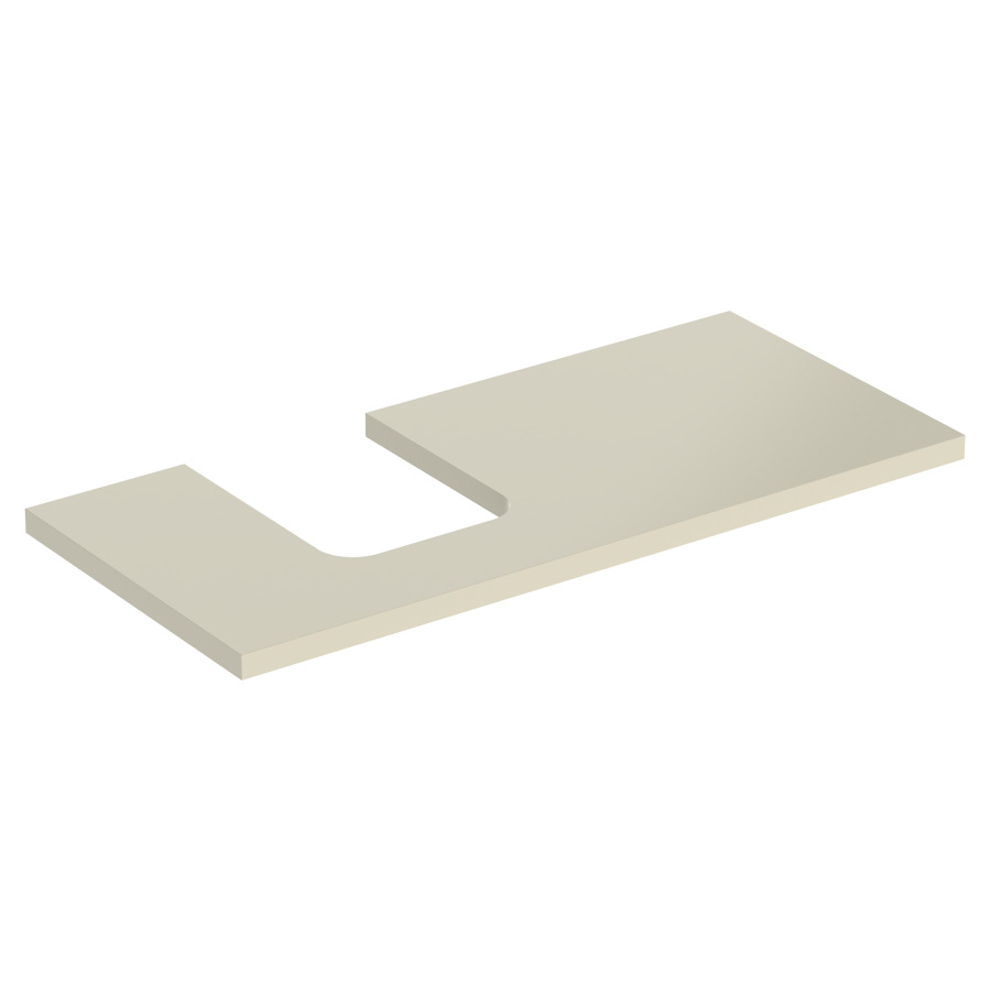 Plaque de recouvrement ONE
105,0 x 3,0 x 47,0 cm
pour lavabo à poser, forme de
coupelle, découpe à gauche