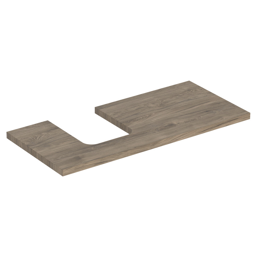 Plaque de recouvrement ONE
105,0 x 3,0 x 47,0 cm
pour lavabo à poser, forme de
coupelle, découpe à gauche