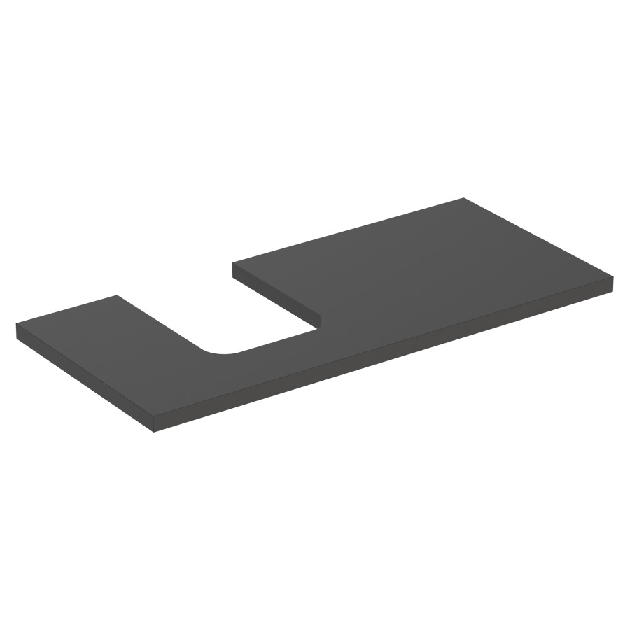 Plaque de recouvrement ONE
105,0 x 3,0 x 47,0 cm
pour lavabo à poser, forme de
coupelle, découpe à gauche