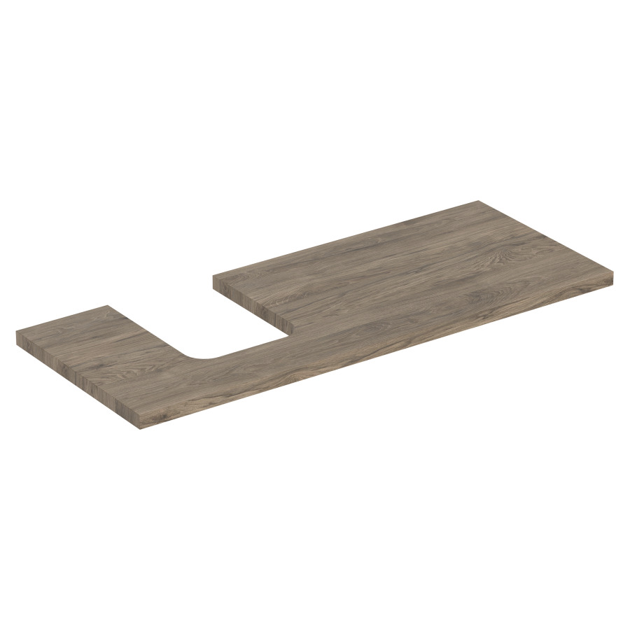 Plaque de recouvrement ONE
120,0 x 3,0 x 47,0 cm
pour lavabo à poser, forme de
coupelle, découpe à gauche