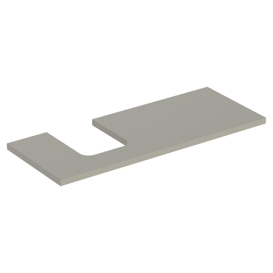 Plaque de recouvrement ONE
120,0 x 3,0 x 47,0 cm
pour lavabo à poser, forme de
coupelle, découpe à gauche