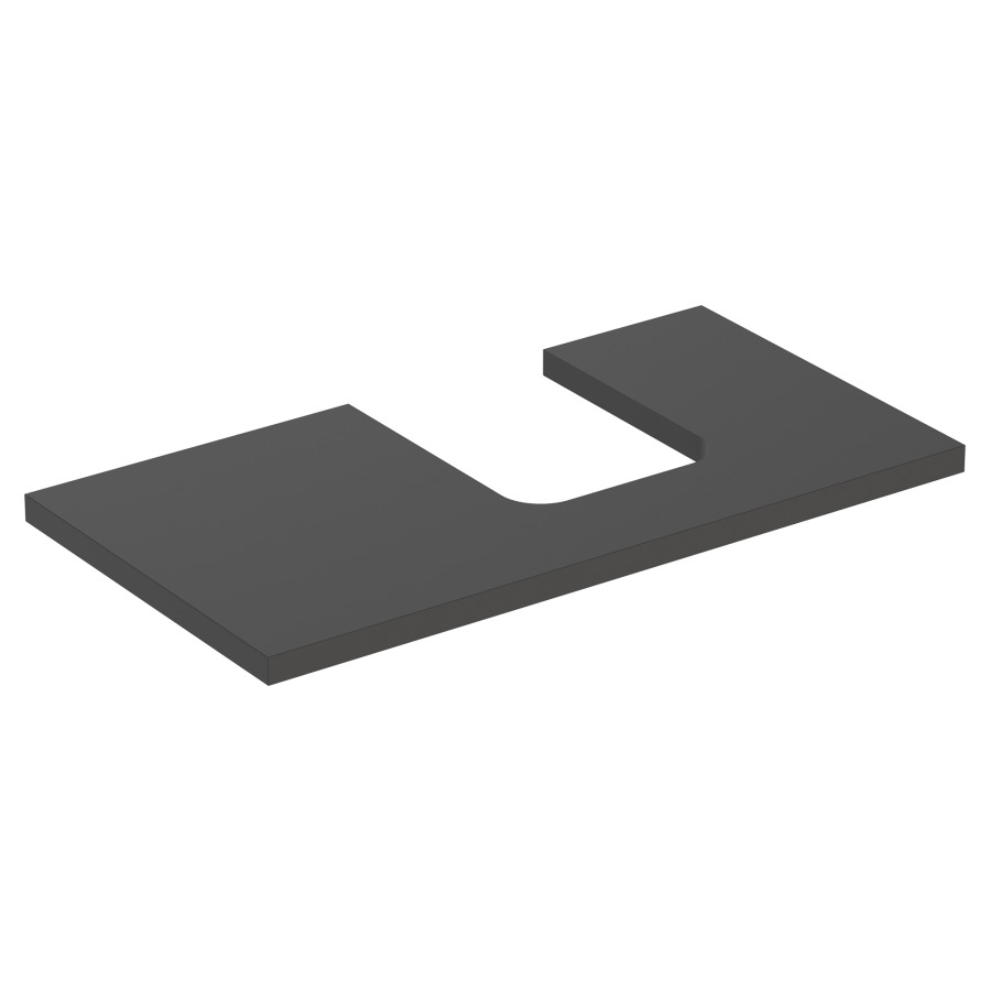 Plaque de recouvrement ONE
90,0 x 3,0 x 47,0 cm
pour lavabo à poser, forme de
coupelle, découpe à droite