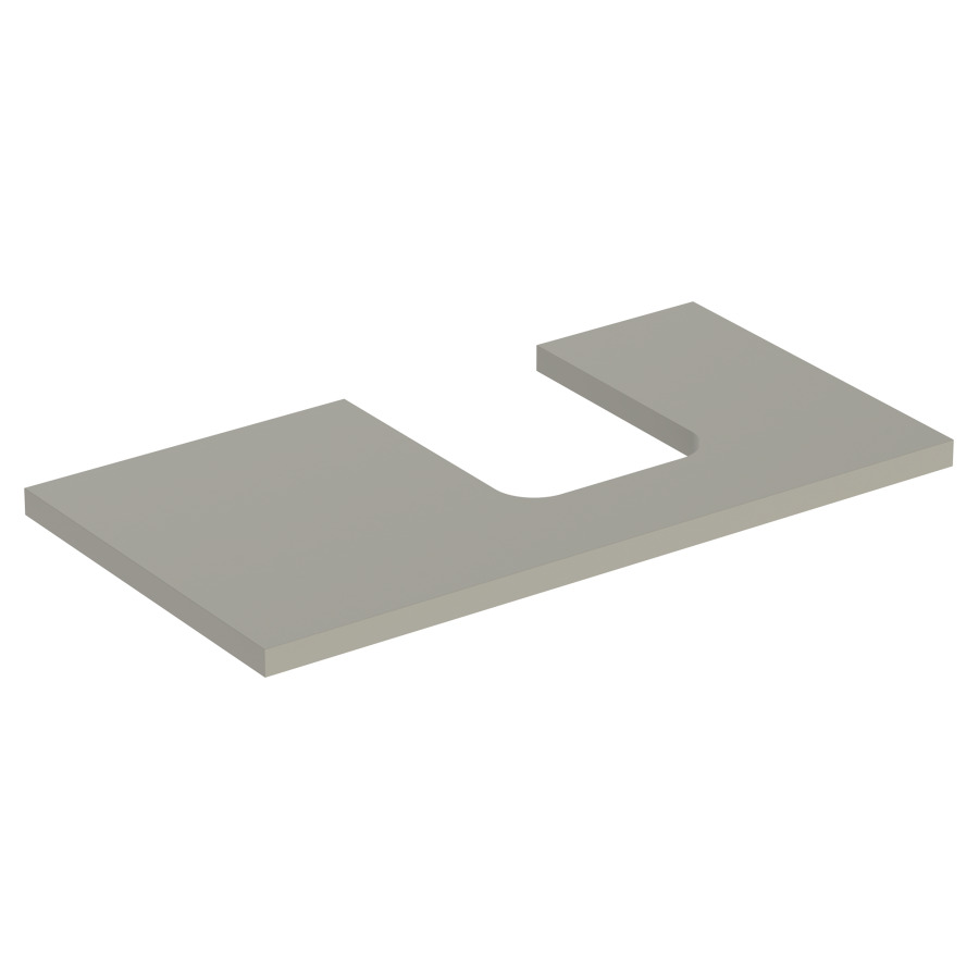 Plaque de recouvrement ONE
90,0 x 3,0 x 47,0 cm
pour lavabo à poser, forme de
coupelle, découpe à droite