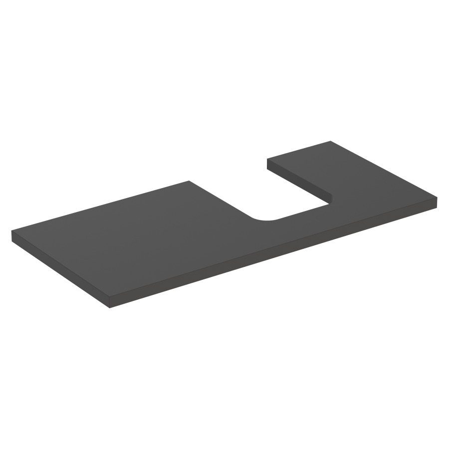 Plaque de recouvrement ONE
105,0 x 3,0 x 47,0 cm
pour lavabo à poser, forme de
coupelle, découpe à droite