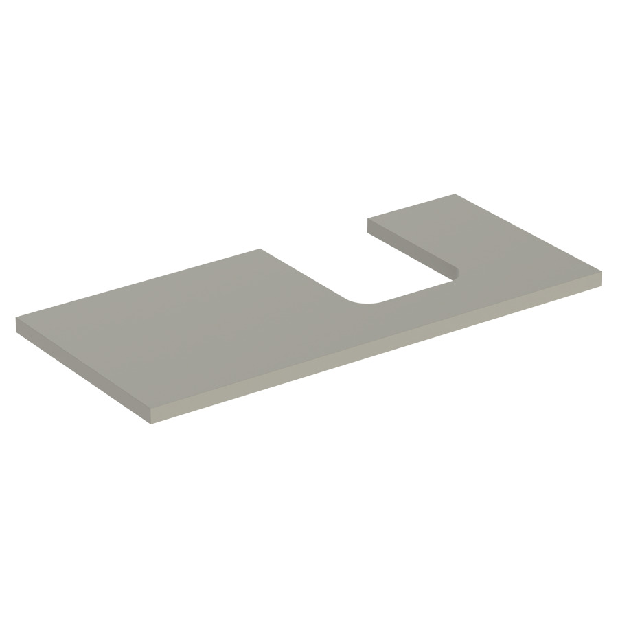 Plaque de recouvrement ONE
105,0 x 3,0 x 47,0 cm
pour lavabo à poser, forme de
coupelle, découpe à droite