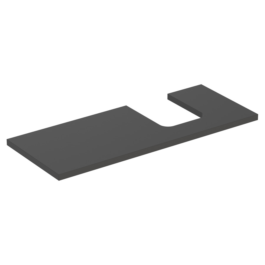 Plaque de recouvrement ONE
120,0 x 3,0 x 47,0 cm
pour lavabo à poser, forme de
coupelle, découpe à droite