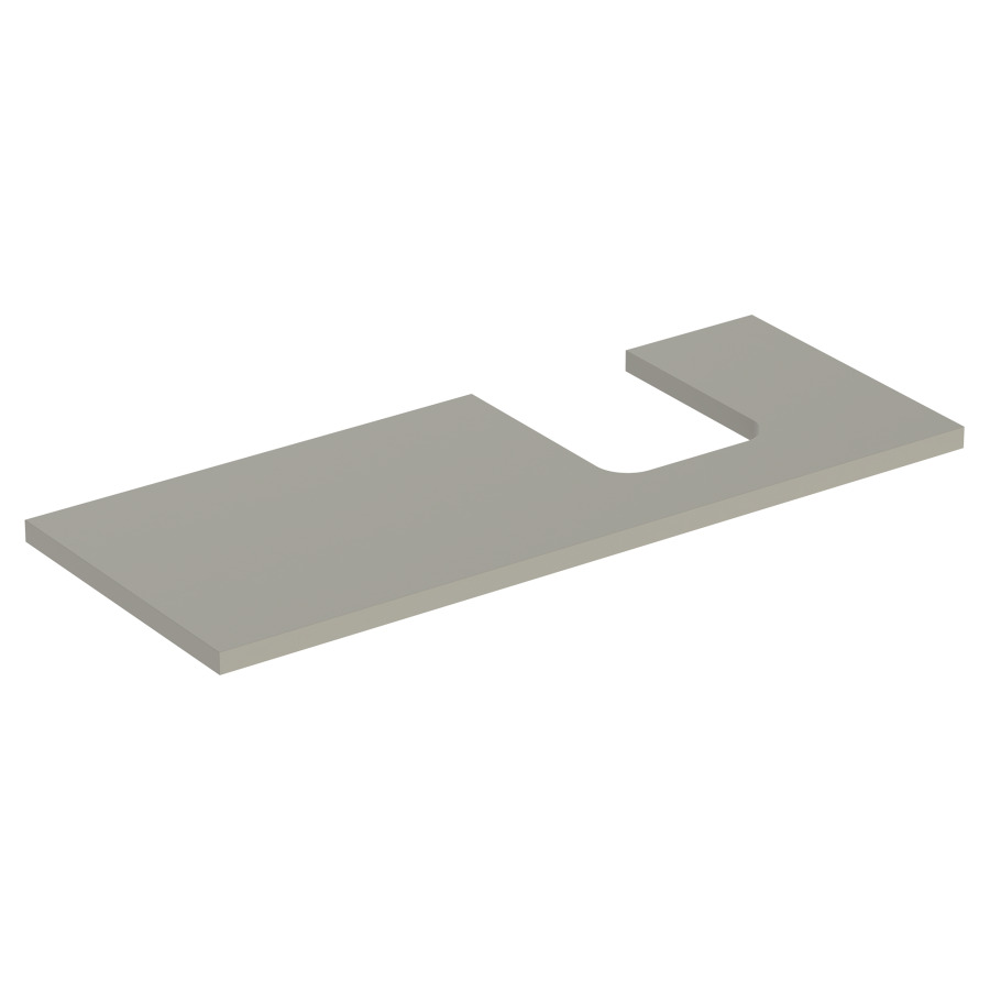 Plaque de recouvrement ONE
120,0 x 3,0 x 47,0 cm
pour lavabo à poser, forme de
coupelle, découpe à droite