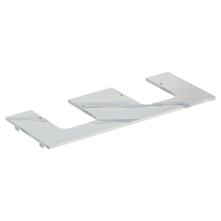 Plaque de recouvrement ONE
120,0 x 2,0 x 47,0 cm, grés
pour lavabo à poser, forme de
coupelle, 2 découpes