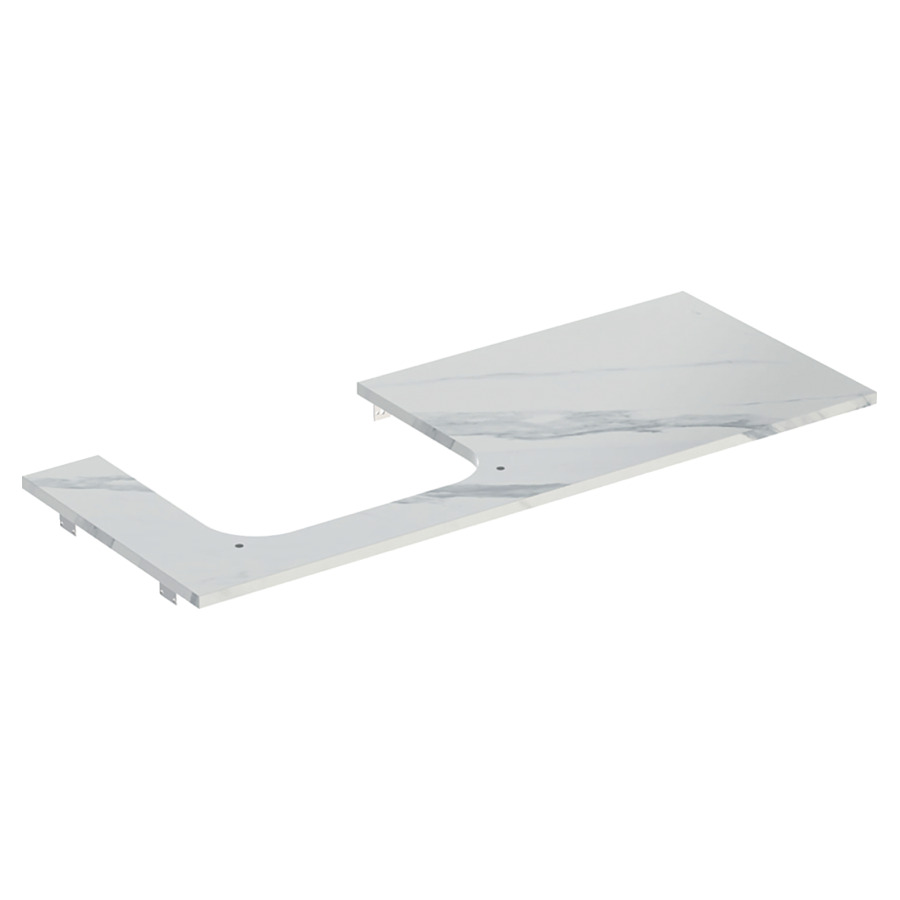 Plaque de recouvrement ONE
120,0 x 2,0 x 47,0 cm
pour lavabo à poser
découpe à gauche