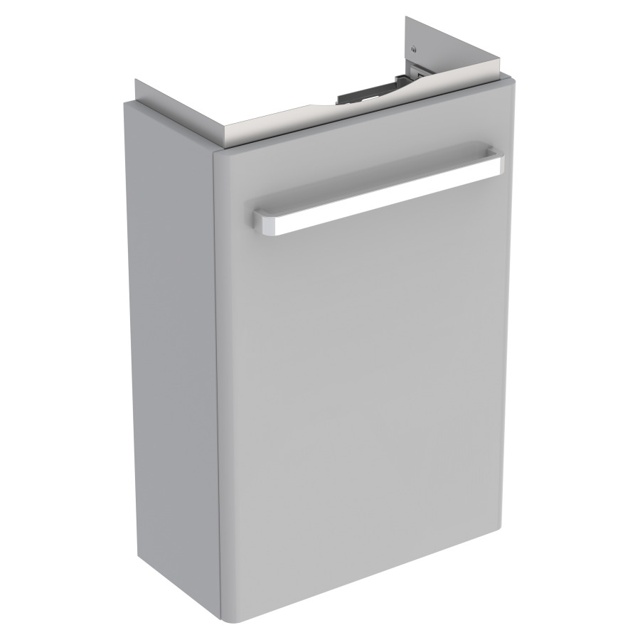 Élément inférieur RENOVA
COMPACT
40,8 x 60,5 x 23,1 cm
armoire de tablette, 1 porte
charnières à droite où à
gauche, Corps: mat
Front: ultrabrillant