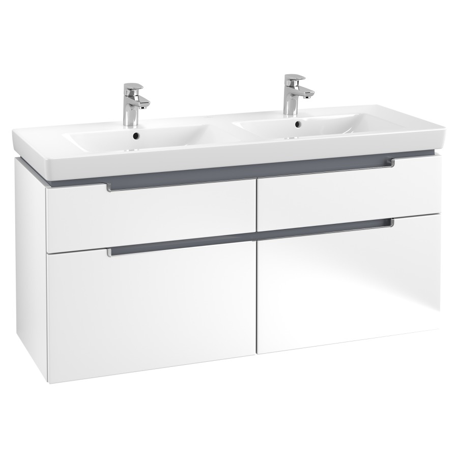 Élément inférieur SUBWAY 2.0
128,7 x 59,0 x 44,9 cm
pour lavabo double Subway 2.0
130 cm, 2 éléments à chacune
2 tiroirs