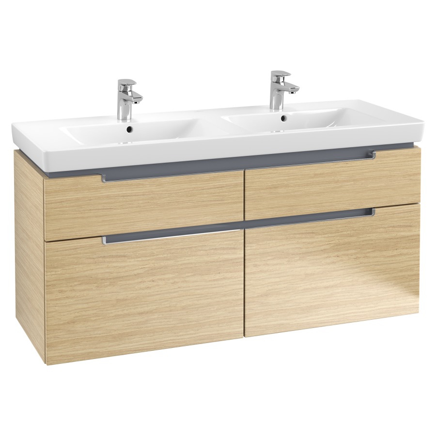 Élément inférieur SUBWAY 2.0
128,7 x 59,0 x 44,9 cm
pour lavabo double Subway 2.0
130 cm, 2 éléments à chacune
2 tiroirs