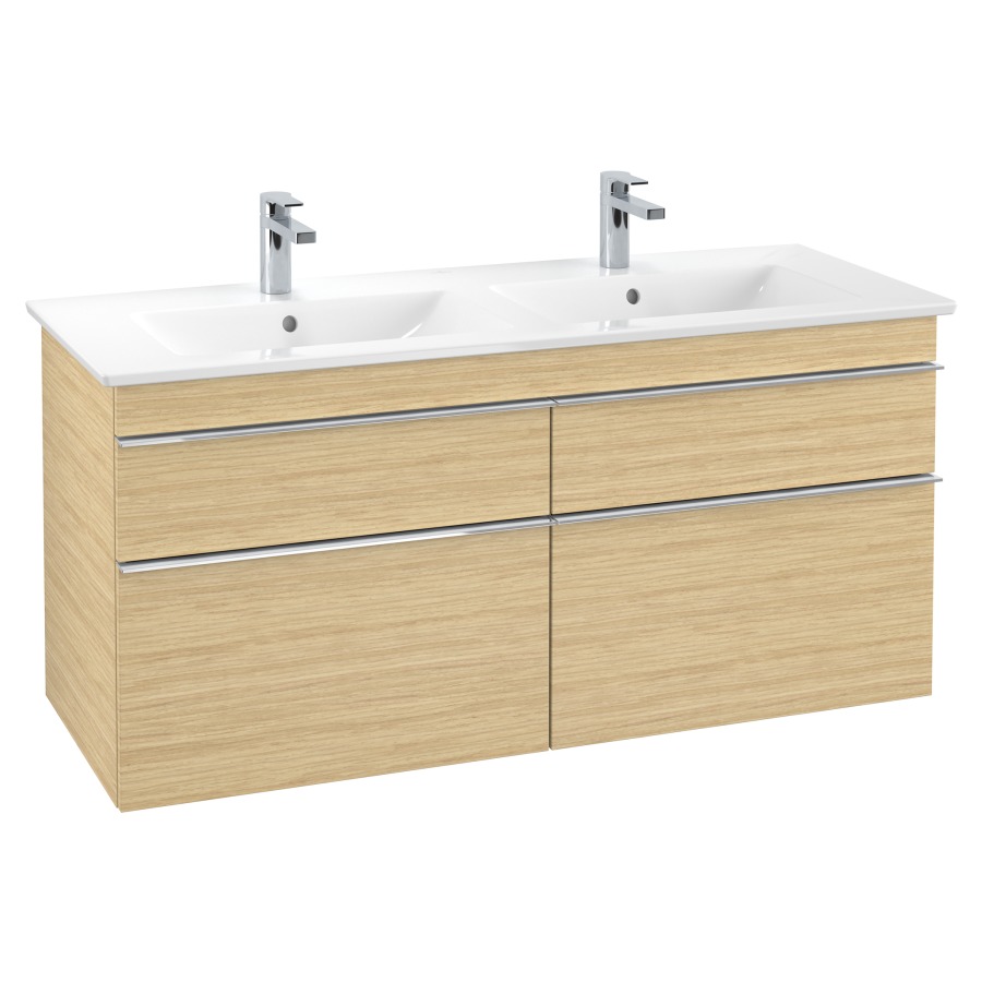 Élément inférieur VENTICELLO
125,3 x 59,0 x 50,2  cm
pour lavabo double Venticello
130 cm, 2 éléments à chacune
2 tiroirs