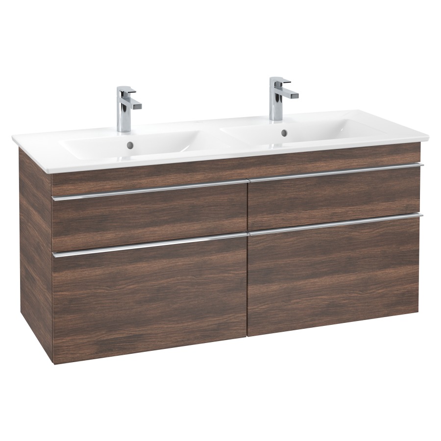 Élément inférieur VENTICELLO
125,3 x 59,0 x 50,2  cm
pour lavabo double Venticello
130 cm, 2 éléments à chacune
2 tiroirs