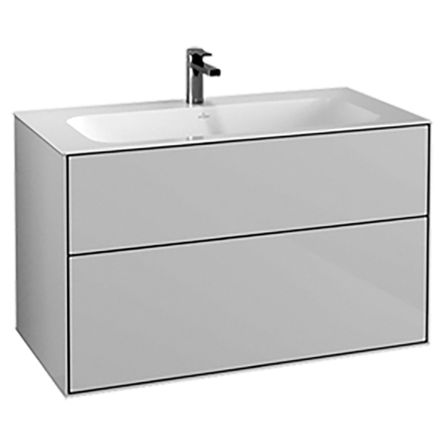Élément inférieur FINION
99,6 x 59,1 x 49,8 cm
pour lavabo Finion 212 541
542/543, élément à 2 tiroirs
éclairage LED
fonction Emotion
