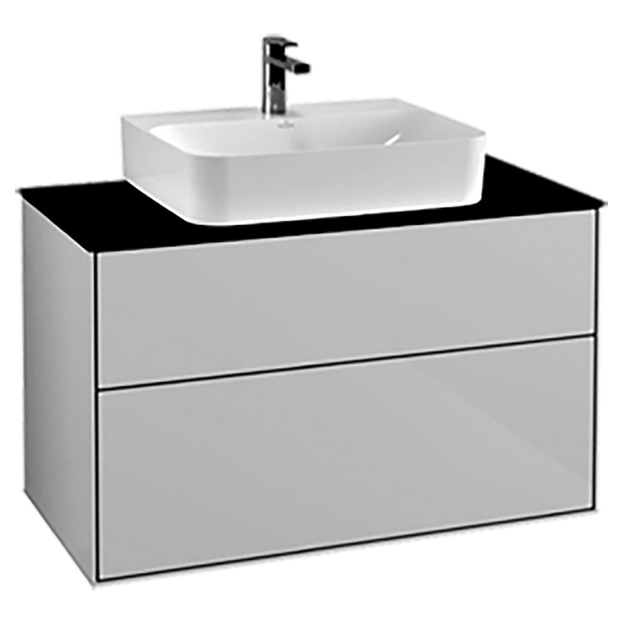 Élément inférieur FINION
100,0 x 60,3 x 50,1 cm
pour lavabo Finion 212 517
518/519/523/524/525
élément à 2 tiroirs
recouvrement noir