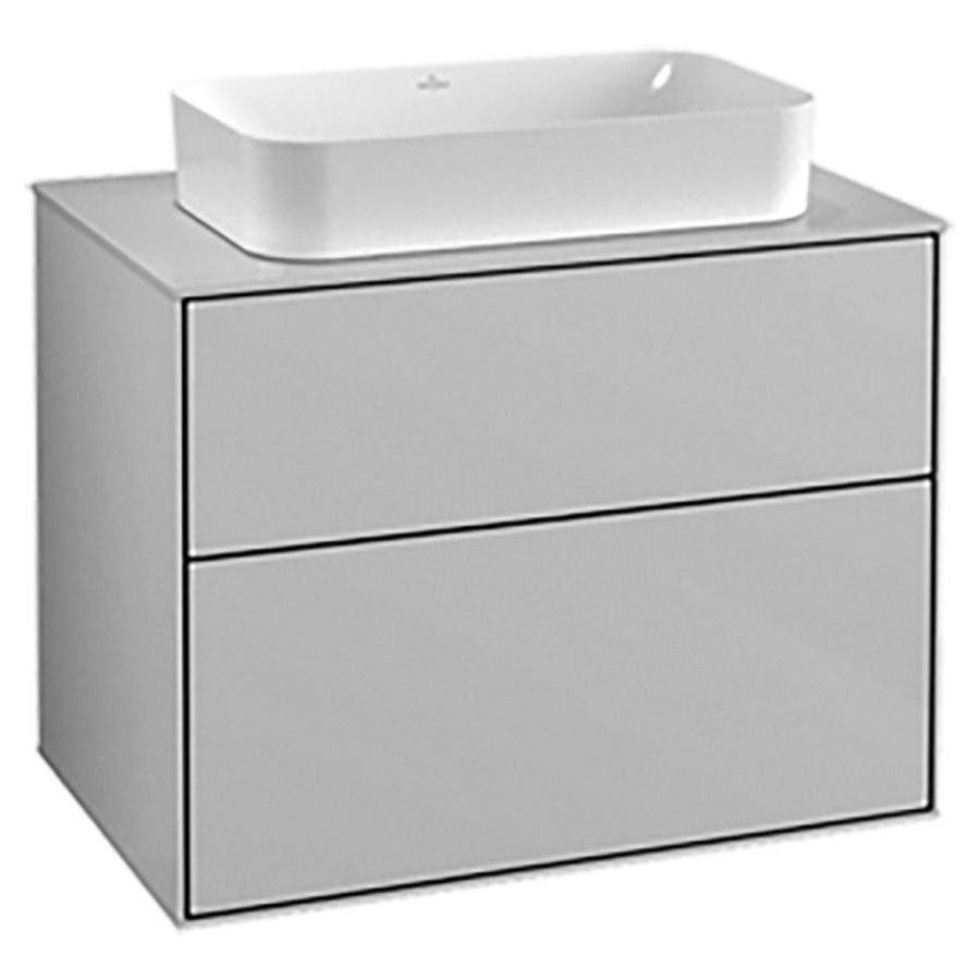 Élément inférieur FINION
80,0 x 60,3 x 50,1 cm
pour lavabo à poser Finion
212 547, élément à 2 tiroirs
recouvrement blanc, éclairage
LED, fonction Emotion