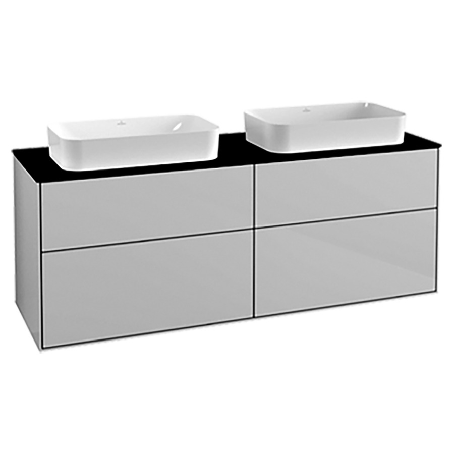 Élément inférieur FINION
160,0 x 60,3 x 50,1 cm
pour 2 lavabos, pour lavabo
à poser Finion 212 547
2 éléments à chacqun
2 tiroirs, recouvrement noir
éclairage LED
fonction Emotion