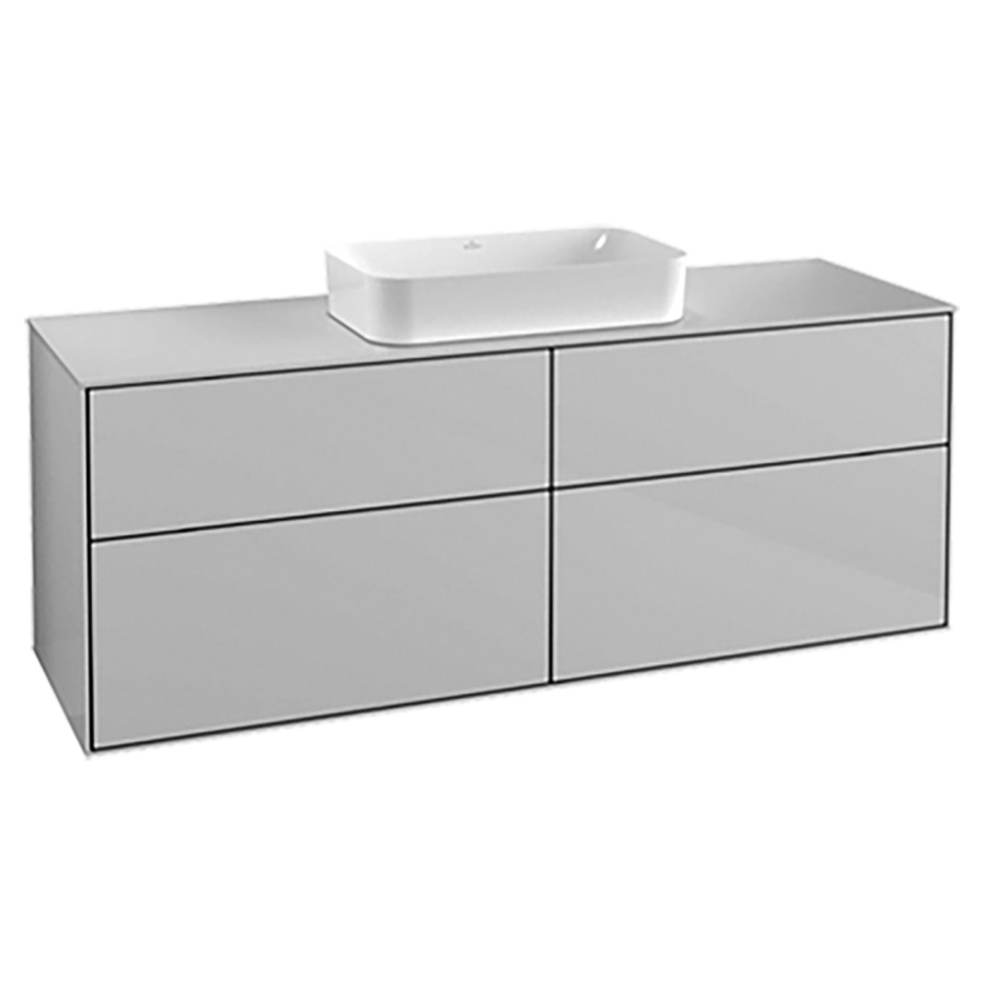 Élément inférieur FINION
160,0 x 60,3 x 50,1 cm
pour lavabo à poser Finion
212 547,  2 éléments à 2
chacun 2 tiroirs
recouvrement blanc, éclairage
LED, fonction Emotion