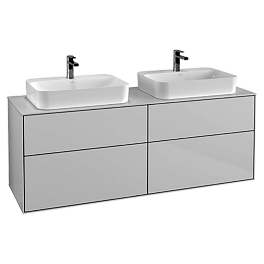 Élément inférieur FINION
160,0 x 60,3 x 50,1 cm
pour 2 lavabos, pour lavabo
à poser Finion 212 548/549/550
2 éléments à chacqun
2 tiroirs, recouvrement blanc