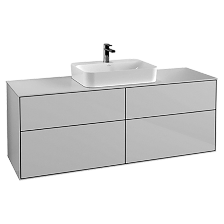 Élément inférieur FINION
160,0 x 60,3 x 50,1 cm
pour lavabo à poser
Finion 212 548/549/550
2 éléments à chacqun
2 tiroirs, recouvrement blanc
éclairage LED
fonction Emotion