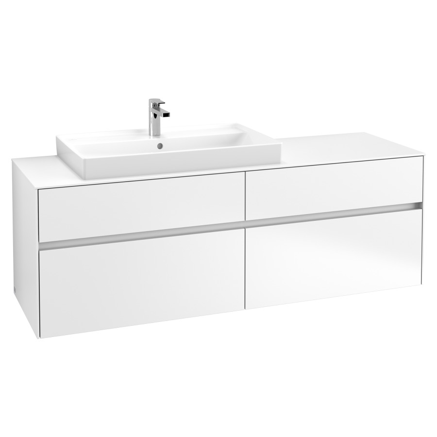 Élément inférieur COLLARO
160,0 x 54,8 x 50,0 cm
lavabo à gauche
pour lavabo Collaro 211 822
2 éléments à chacun 2 tiroirs