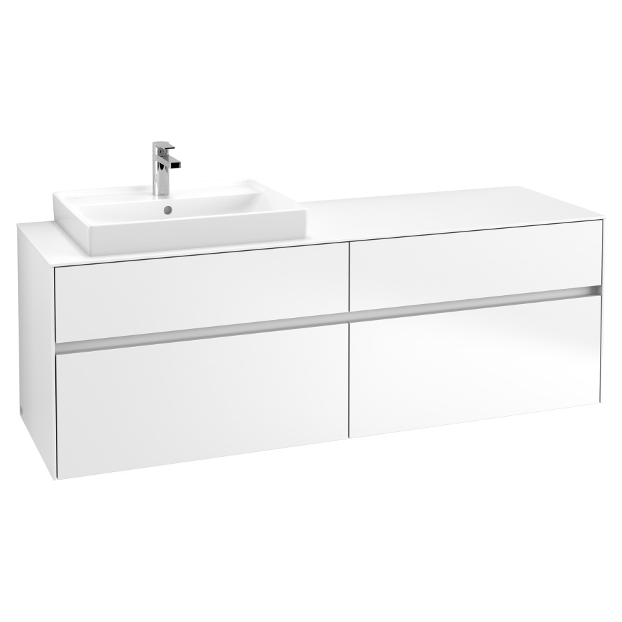 Élément inférieur COLLARO
160,0 x 54,8 x 50,0 cm
lavabo à gauche
pour lavabo Collaro 211 815
2 éléments à chacun 2 tiroirs