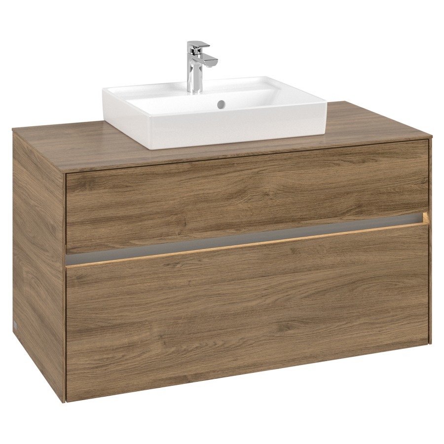 Élément inférieur COLLARO
100,0 x 54,8 x 50,0 cm
pour lave-mains Collaro
211 797
élément à 2 tiroirs
avec éclairage LED