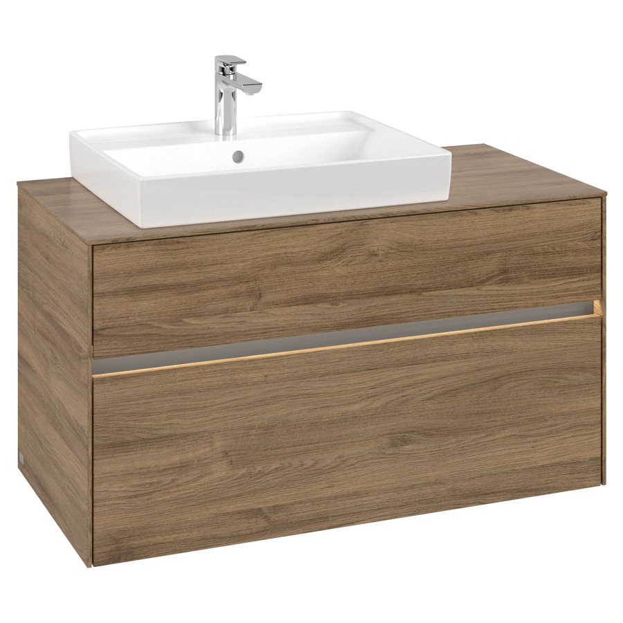 Élément inférieur COLLARO
100,0 x 54,8 x 50,0 cm
lavabo à gauche
pour lavabo Collaro 211 815
élément à 2 tiroirs
vec éclairage LED