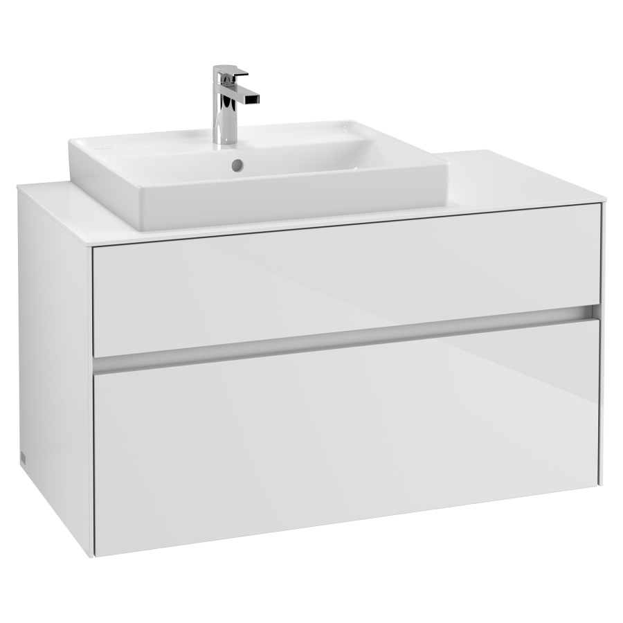 Élément inférieur COLLARO
100,0 x 54,8 x 50,0 cm
lavabo à gauche
pour lavabo Collaro 211 815
élément à 2 tiroirs
vec éclairage LED