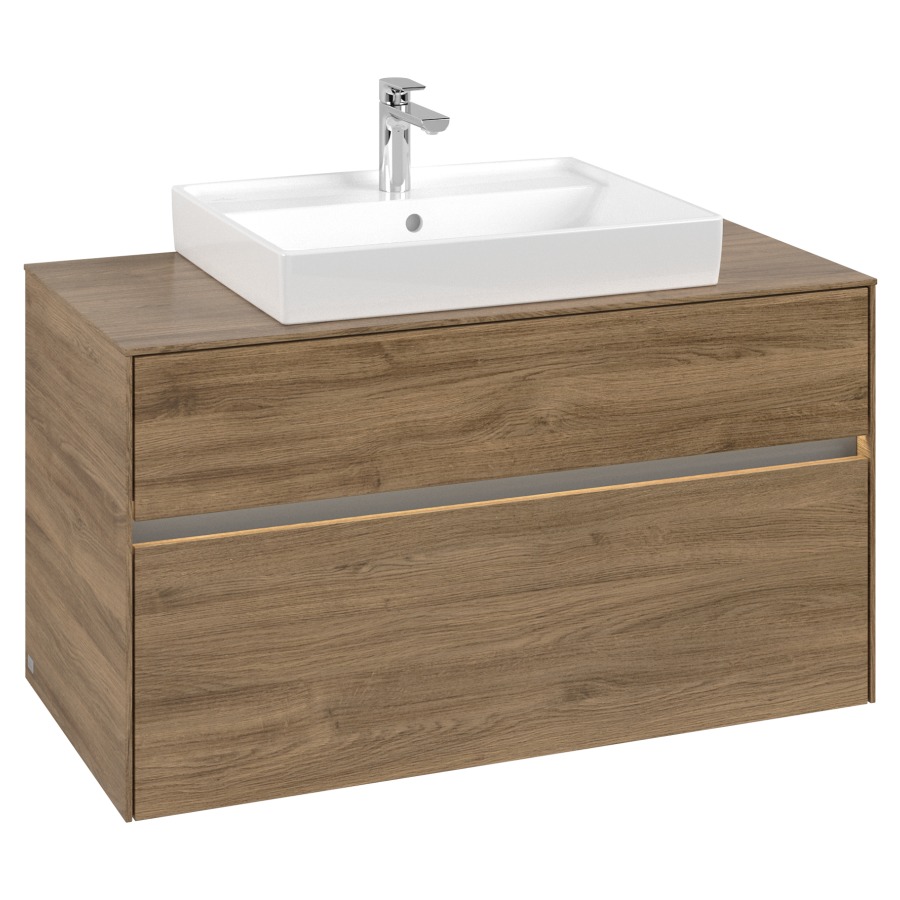 Élément inférieur COLLARO
100,0 x 54,8 x 50,0 cm
pour lavabo Collaro 211 815
élément à 2 tiroirs
avec éclairage LED