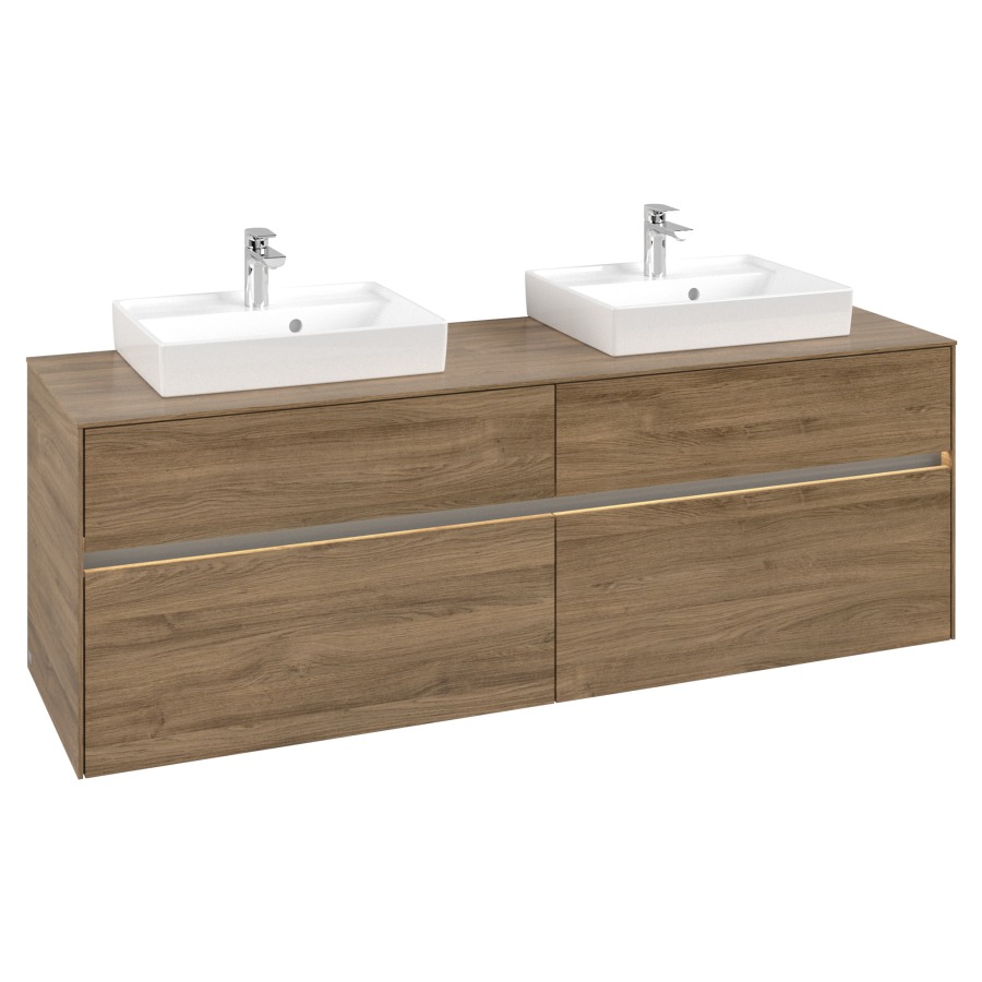 Élément inférieur COLLARO
160,0 x 54,8 x 50,0 cm
pour 2 lavabos
pour lave-mains Collaro
211 797
2 éléments à chacun 2 tiroirs
avec éclairage LED