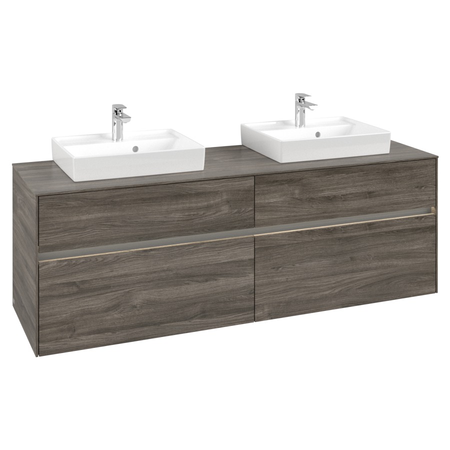 Élément inférieur COLLARO
160,0 x 54,8 x 50,0 cm
pour 2 lavabos
pour lave-mains Collaro
211 797
2 éléments à chacun 2 tiroirs
avec éclairage LED