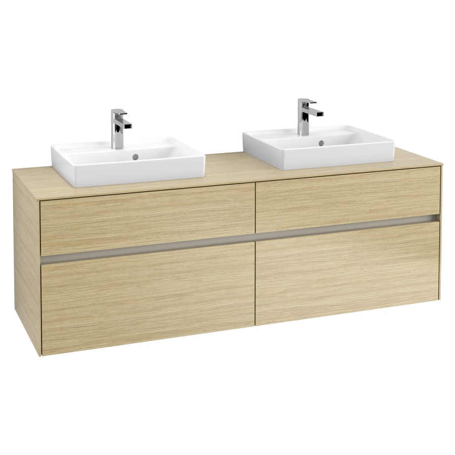 Élément inférieur COLLARO
160,0 x 54,8 x 50,0 cm
pour 2 lavabos
pour lave-mains Collaro
211 797
2 éléments à chacun 2 tiroirs
avec éclairage LED