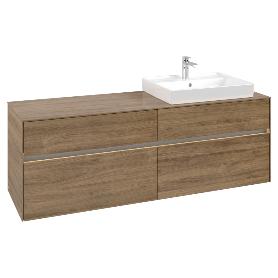 Élément inférieur COLLARO
160,0 x 54,8 x 50,0 cm
lavabo à droite
pour lavabo Collaro 211 815
2 éléments à chacun 2 tiroirs
avec éclairage LED