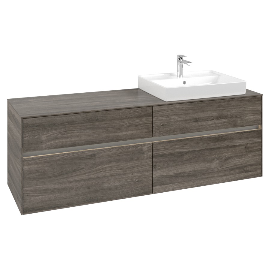 Élément inférieur COLLARO
160,0 x 54,8 x 50,0 cm
lavabo à droite
pour lavabo Collaro 211 815
2 éléments à chacun 2 tiroirs
avec éclairage LED