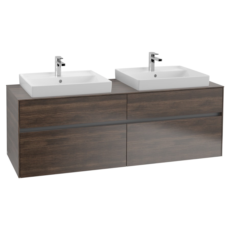 Élément inférieur COLLARO
160,0 x 54,8 x 50,0 cm
pour 2 lavabos
pour lavabo Collaro 211 815
2 éléments à chacun 2 tiroirs
avec éclairage LED