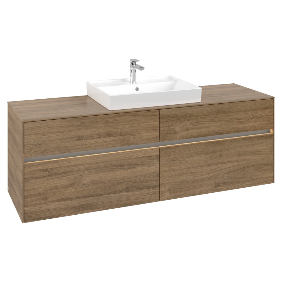Élément inférieur COLLARO
160,0 x 54,8 x 50,0 cm
pour lavabo Collaro 211 815
2 éléments à chacun 2 tiroirs
avec éclairage LED