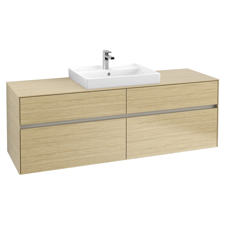 Élément inférieur COLLARO
160,0 x 54,8 x 50,0 cm
pour lavabo Collaro 211 815
2 éléments à chacun 2 tiroirs
avec éclairage LED