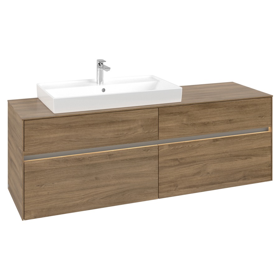Élément inférieur COLLARO
160,0 x 54,8 x 50,0 cm
lavabo à gauche
pour lavabo Collaro 211 822
2 éléments à chacun 2 tiroirs
avec éclairage LED