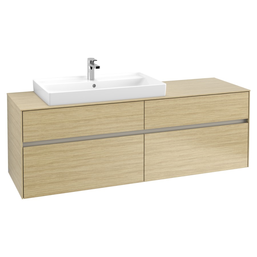 Élément inférieur COLLARO
160,0 x 54,8 x 50,0 cm
lavabo à gauche
pour lavabo Collaro 211 822
2 éléments à chacun 2 tiroirs
avec éclairage LED