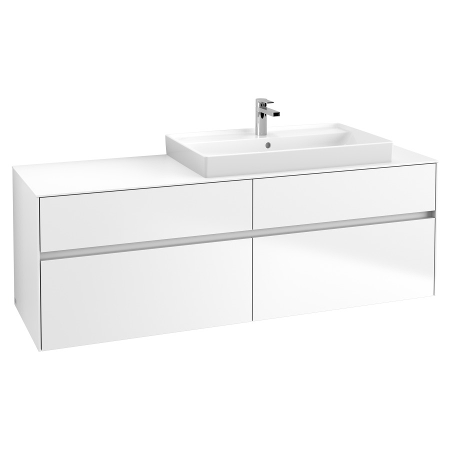 Élément inférieur COLLARO
160,0 x 54,8 x 50,0 cm
lavabo à droite
pour lavabo Collaro 211 822
2 éléments à chacun 2 tiroirs
avec éclairage LED