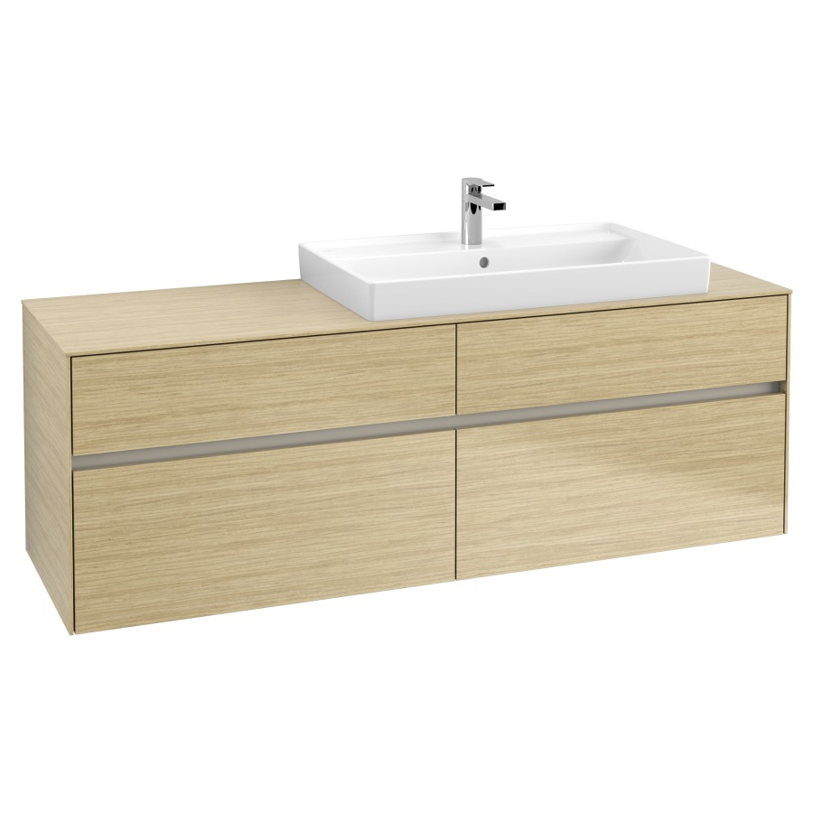 Élément inférieur COLLARO
160,0 x 54,8 x 50,0 cm
lavabo à droite
pour lavabo Collaro 211 822
2 éléments à chacun 2 tiroirs
avec éclairage LED