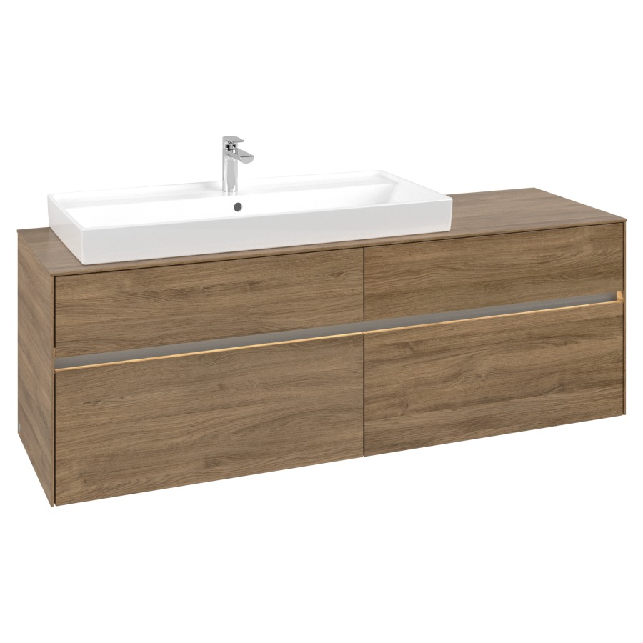 Élément inférieur COLLARO
160,0 x 54,8 x 50,0 cm
lavabo à gauche
pour lavabo Collaro 211 825
2 éléments à chacun 2 tiroirs
avec éclairage LED