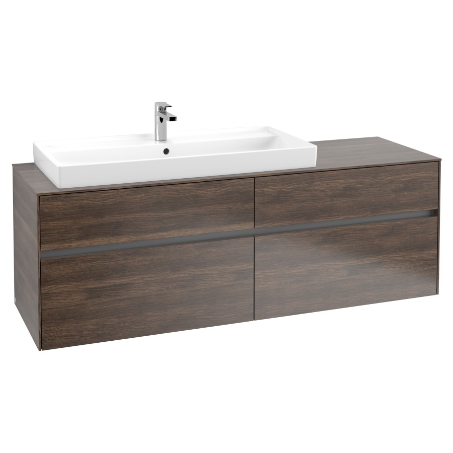 Élément inférieur COLLARO
160,0 x 54,8 x 50,0 cm
lavabo à gauche
pour lavabo Collaro 211 825
2 éléments à chacun 2 tiroirs
avec éclairage LED