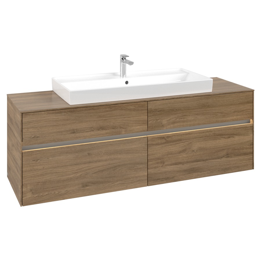 Élément inférieur COLLARO
160,0 x 54,8 x 50,0 cm
pour lavabo Collaro 211 825
2 éléments à chacun 2 tiroirs
avec éclairage LED