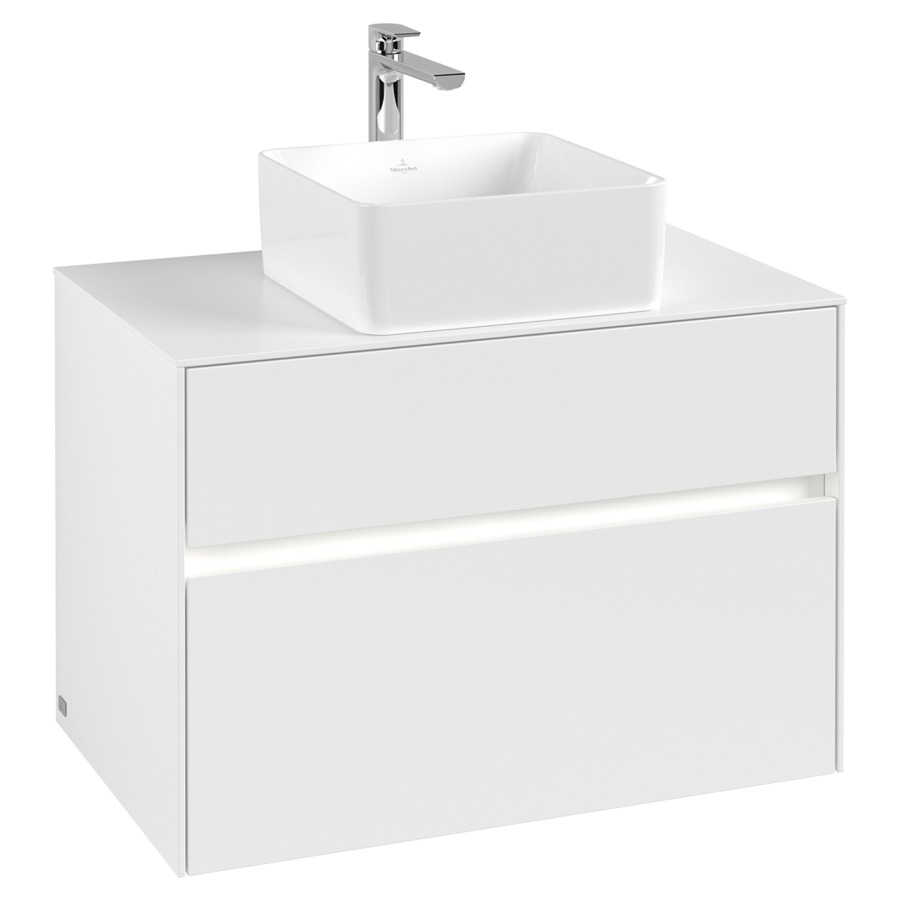 Élément inférieur COLLARO
80 x 54,8 x 50 cm
élément à 2 tiroirs
avec éclairage LED