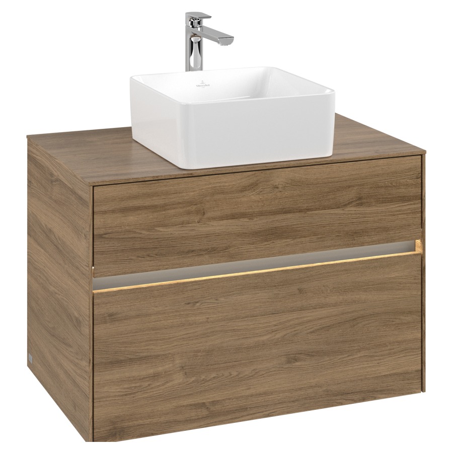 Élément inférieur COLLARO
80 x 54,8 x 50 cm
élément à 2 tiroirs
avec éclairage LED