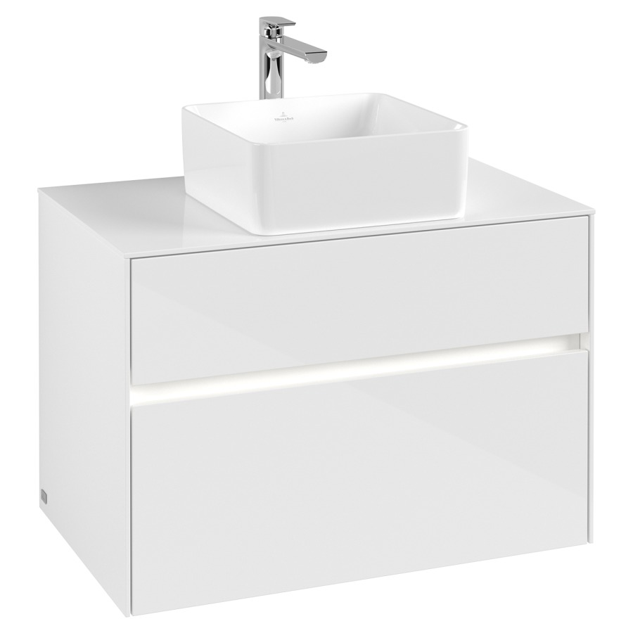 Élément inférieur COLLARO
80 x 54,8 x 50 cm
élément à 2 tiroirs
avec éclairage LED